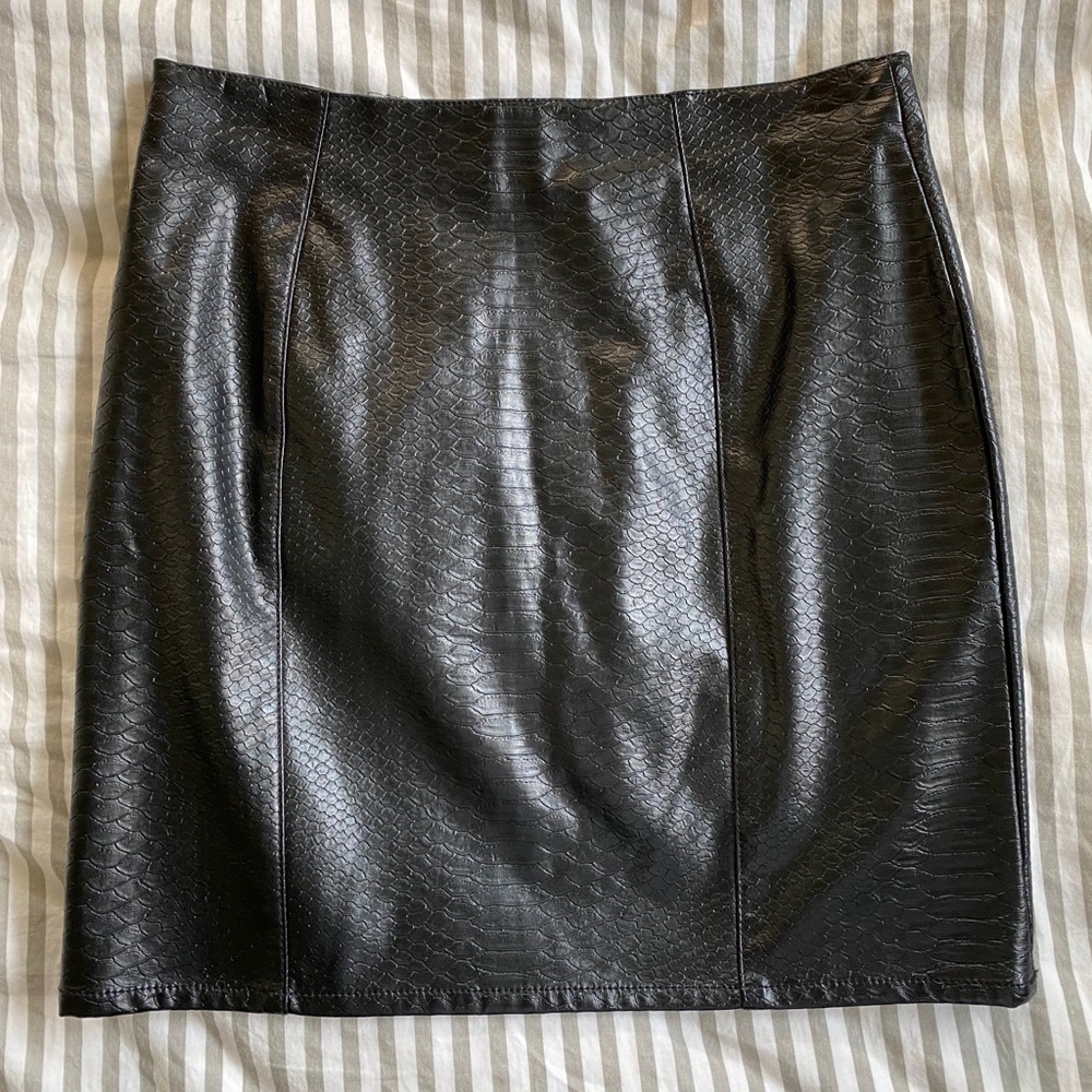 H&M Faux Leather Mini Skirt